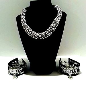 Paparazzi Bracelets and Silver Ball Necklace Bundle